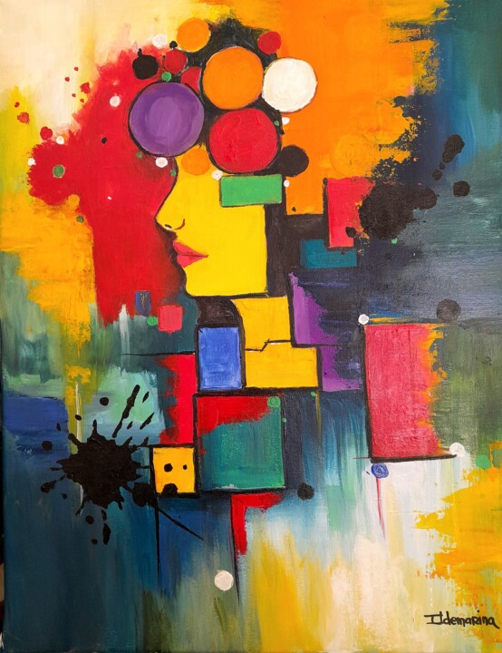 Painting titled "Ritmo interior" by Ildemarina Rodrigo, Original Artwork, Acrylic