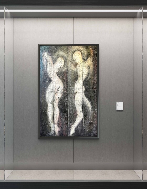 Adam and Eve Painting, Large Abstract Figurative Art