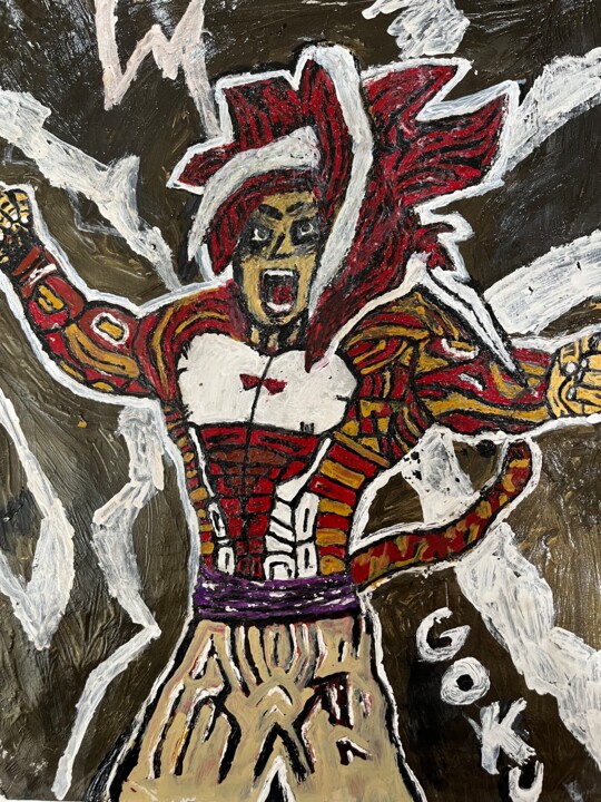 Goku grown powerful Tablo, 17x14 in