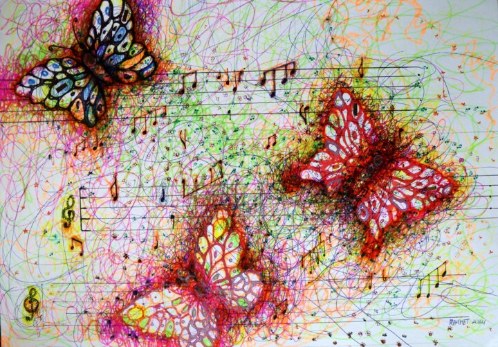 Fantasy with Flowers 242 Pittura, 16,5x23,2 in