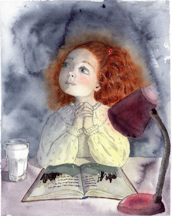 The Bedtime Prayer Painting, 15x11.8 in