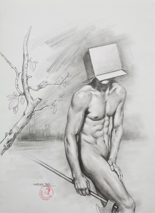 Late night action Рисунок, 10,6x7,5 in