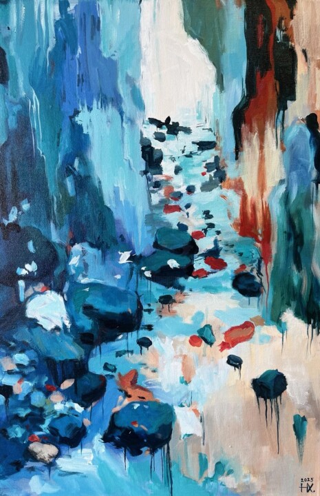 Painting titled ""Harmony of the cur…" by Natal A Hudakova, Original Artwork, Acrylic