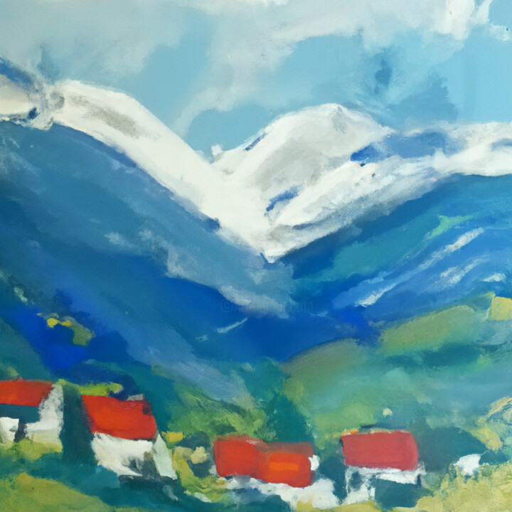 Détente bleue 绘画, 31.5x31.5 in