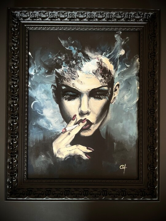 Mystère voilé 绘画, 15.8x11.8 in