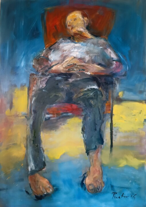 Repos méditatif 绘画, 39.4x28.7 in