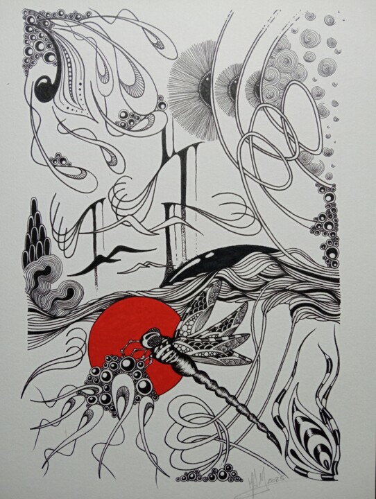 Dragon-Fly 图画, 11.7x8.3 in