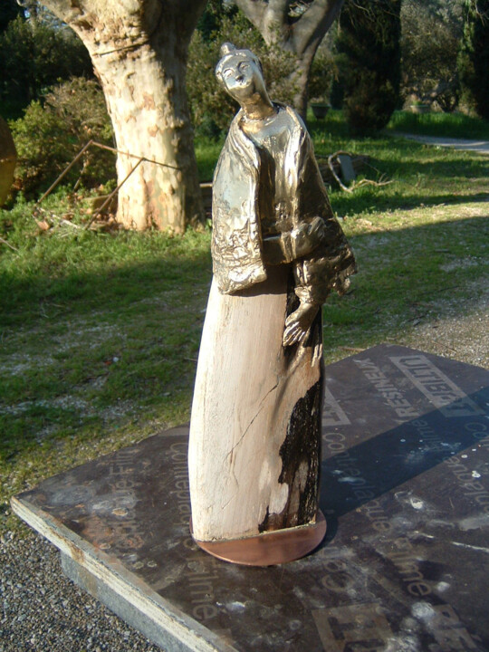 Arlésienne BRONZE BOIS FOSSILE Sculptuur, 15x4,7 in