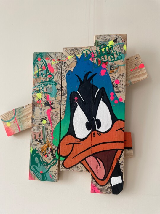 Tableau POP Art Daffy Duck 绘画, 17.7x15 in