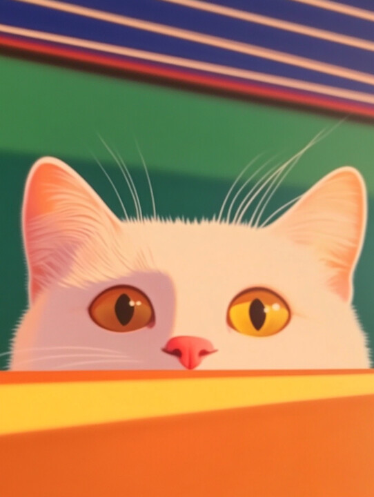 Cat portrait #2 Pittura, 35,4x23,6 in