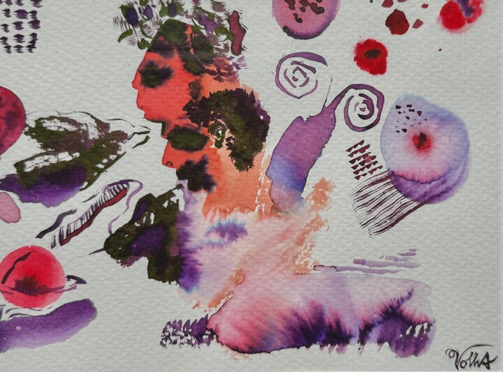 Whispering Minds 绘画, 5.8x8.3 in