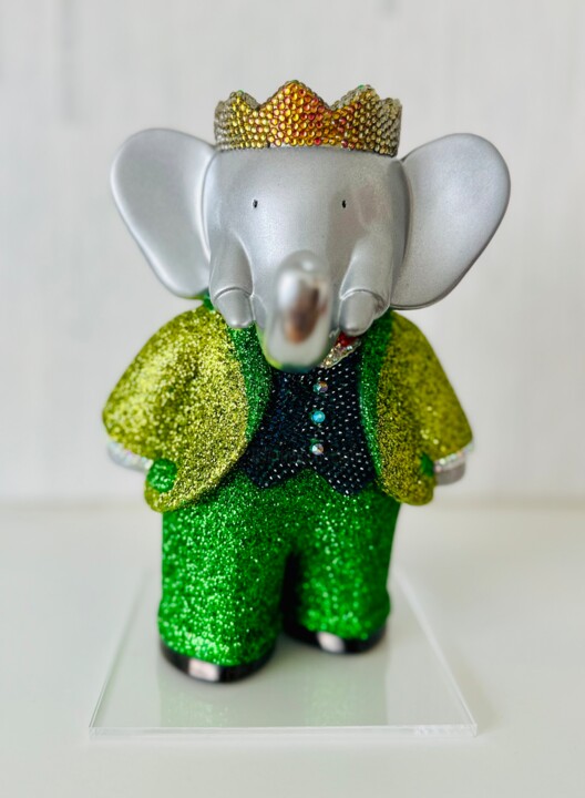 Sculpture intitulée "Babar" par Cha., Œuvre d'art originale, Résine