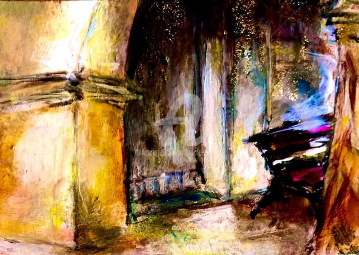 Painting titled "The old House" by Nicole Cecil B, Original Artwork, Acrylic