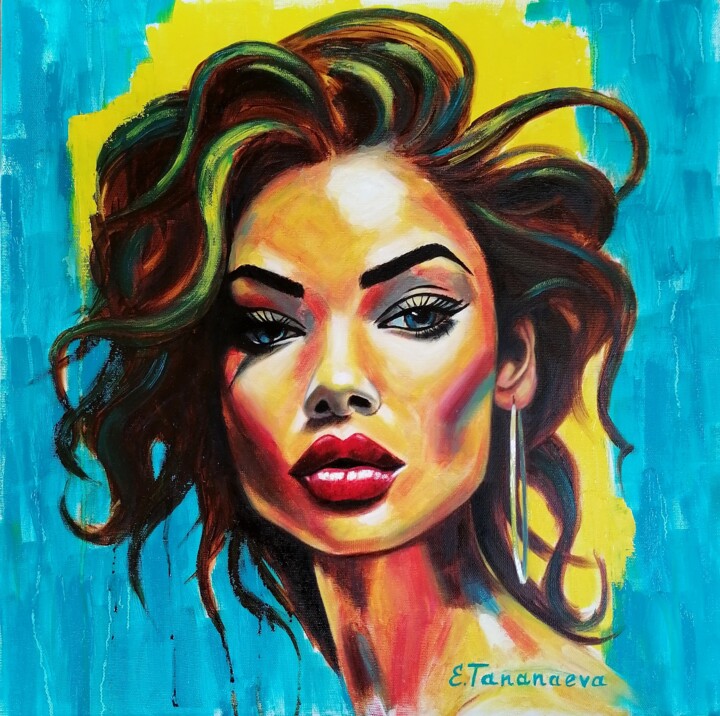 Original painting. Woman portrait. Oil painting. Portrait 绘画, 23.6x23.6 in