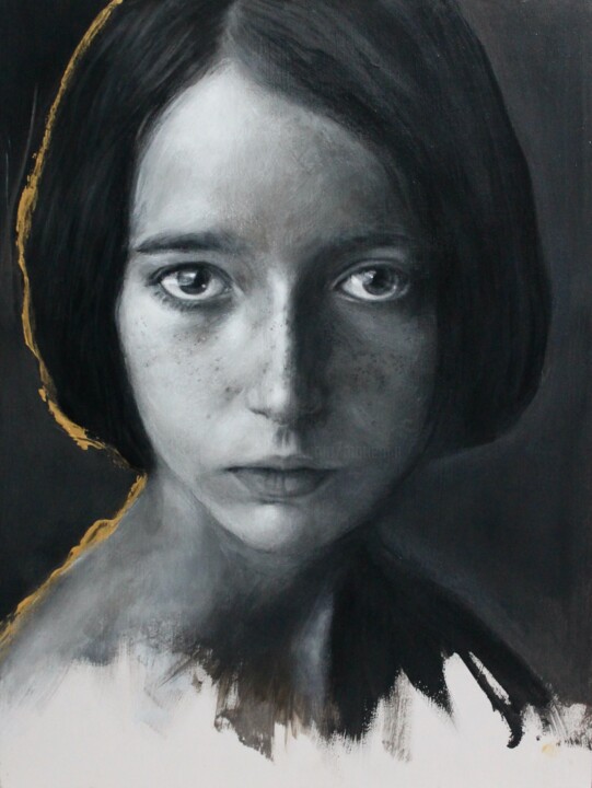 Painting titled "My Kintsugi" by Federica Belloli, Original Artwork, Acrylic Mounted on Wood Stretcher frame
