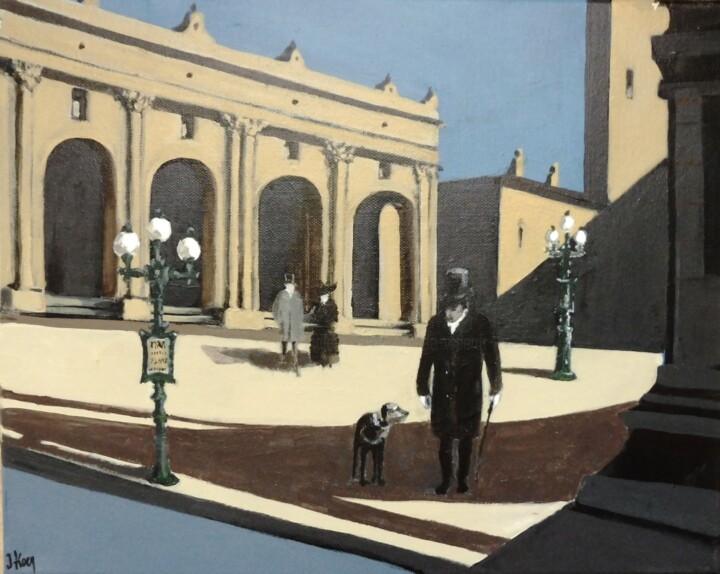 Caillebotte et son chien 绘画, 13x16.1 in