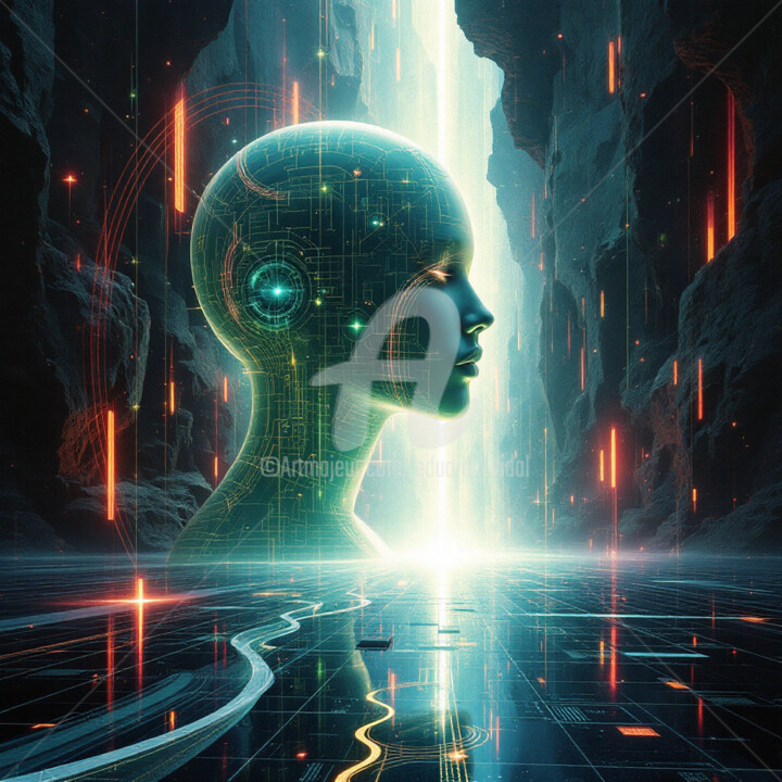Digital Arts titled "artificial intellig…" by Eduardo Vidal, Original Artwork, AI generated image
