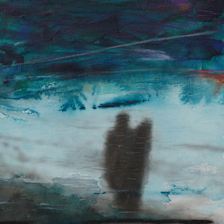 #327, acrylique sur toile, 25x25cm "... un peu plus" Painting, 9.8x9.8 in