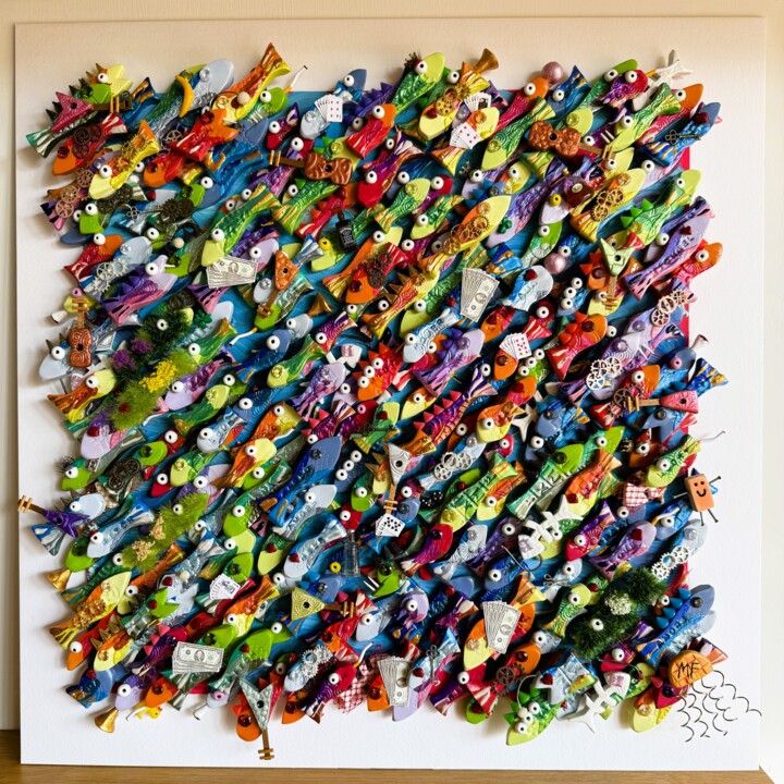 Painting titled "Il pericolo più gra…" by Michael Fantozzi, Original Artwork, Acrylic Mounted on Wood Panel