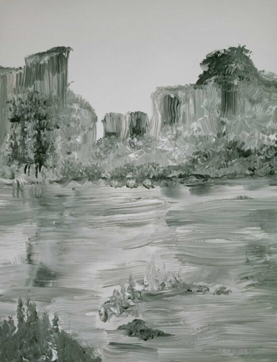 Peinture intitulée "Les falaises près d…" par Audran, Œuvre d'art originale, Acrylique