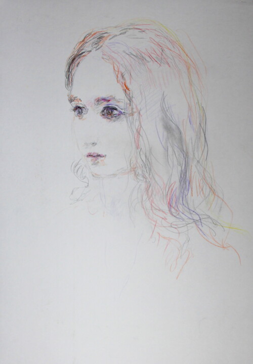 Portrait of Young Lady 图画, 23.2x18.1 in
