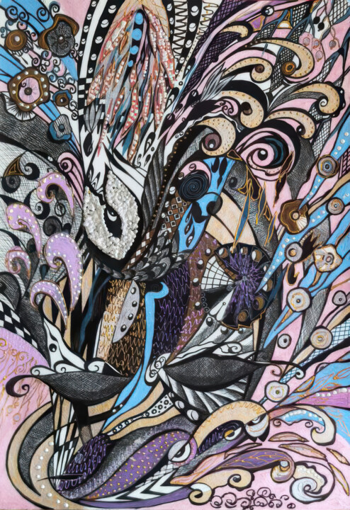 Two faces 图画, 23.6x15.8 in