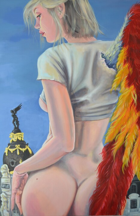 Madrid Angel 绘画, 35.4x23.6 in