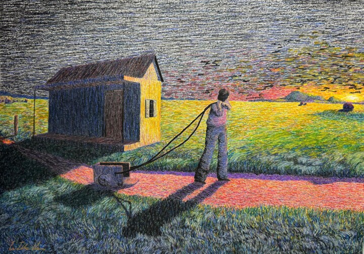 The immigrant 绘画, 11.8x16.5 in