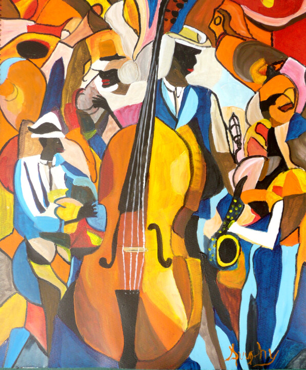 Cubist Symphony 绘画, 20x16 in