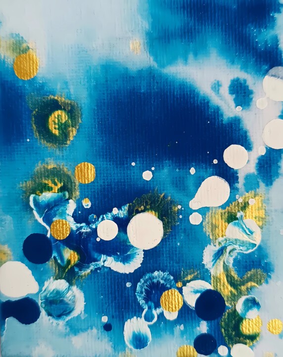 Golden Ripples – A Dance of Light and Water 印花与版画, 3.9x3.2 in