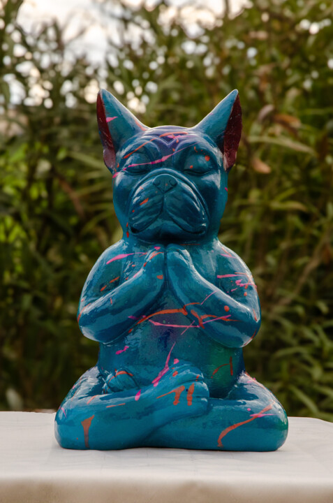 Dogi Lama - Sculpture de chien Yogi 绘画, 15.8x10.6 in