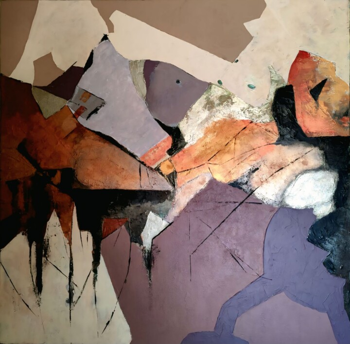Painting titled "Bears in the North" by Irina Moiseeva, Original Artwork, Acrylic Mounted on Wood Stretcher frame