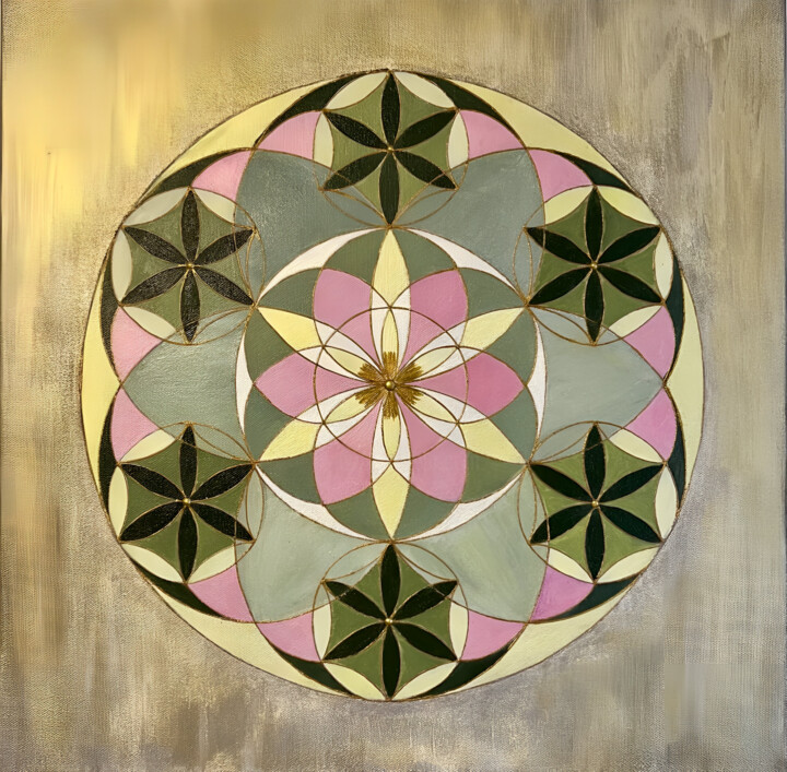 Anahata – The Symbol of Pure Unconditional Love Schilderij, 19,7x19,7 in