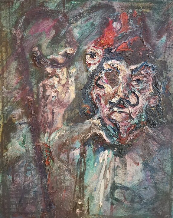 Salvador Dali. Portrait. Surrealism. Impressionism. Tablo, 19,7x15,8 in
