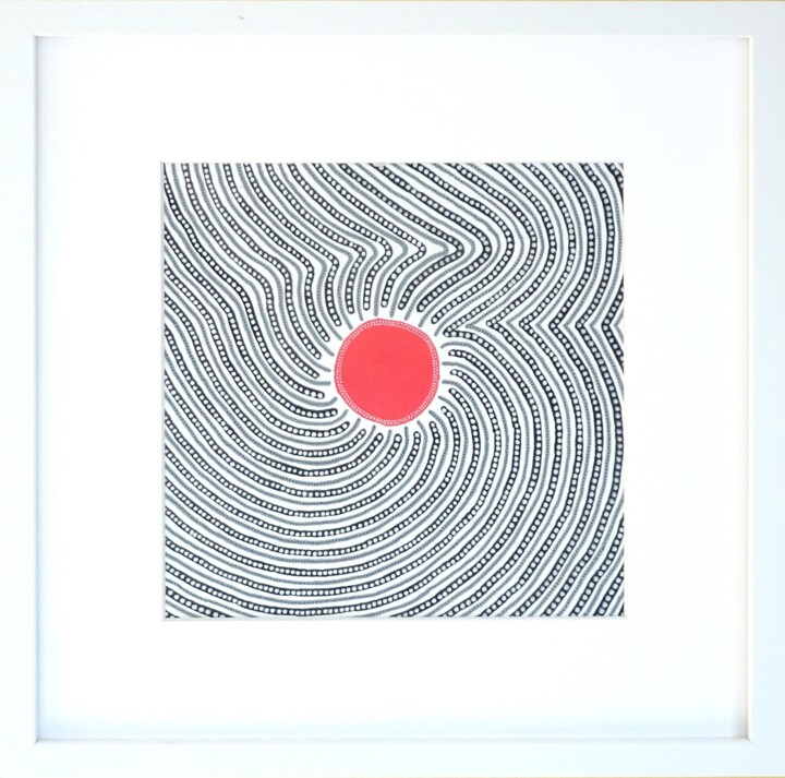 Petit vortex rouge no. 1 Pintura, 7,9x7,9 in