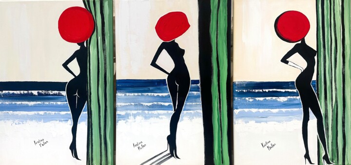 Painting titled "Triptych: Muses’ Se…" by Kristina Mallen, Original Artwork, Acrylic Mounted on Wood Stretcher frame