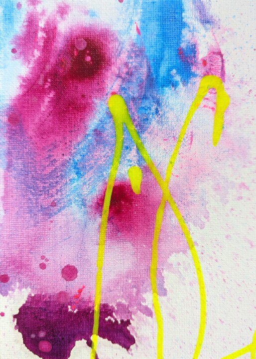 Painting titled "Postcard #8" by Duna Eva, Original Artwork, Acrylic Mounted on Cardboard