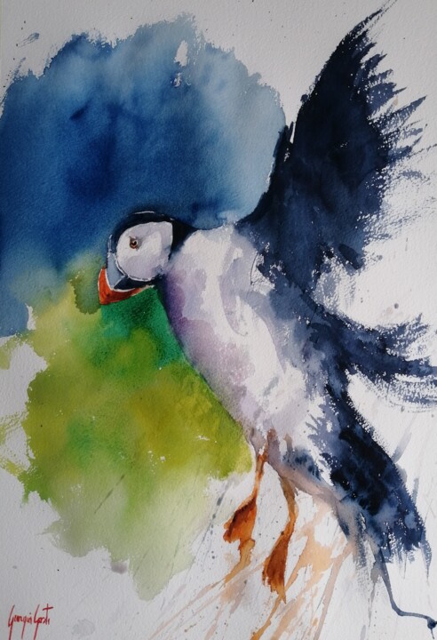 puffin 4 Pintura, 20,9x13,8 in