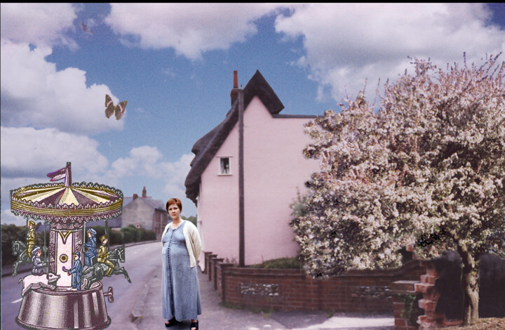 Photography titled "Jodi and Carousel" by Annadora Imports, Original Artwork, Manipulated Photography