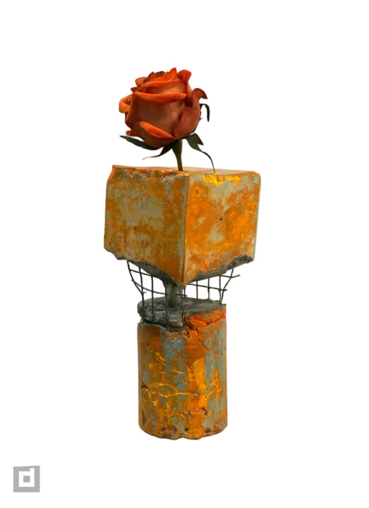 WEIK BRUTALIST VASE SCULPTURE Sculptuur, 8,7x3,5 in