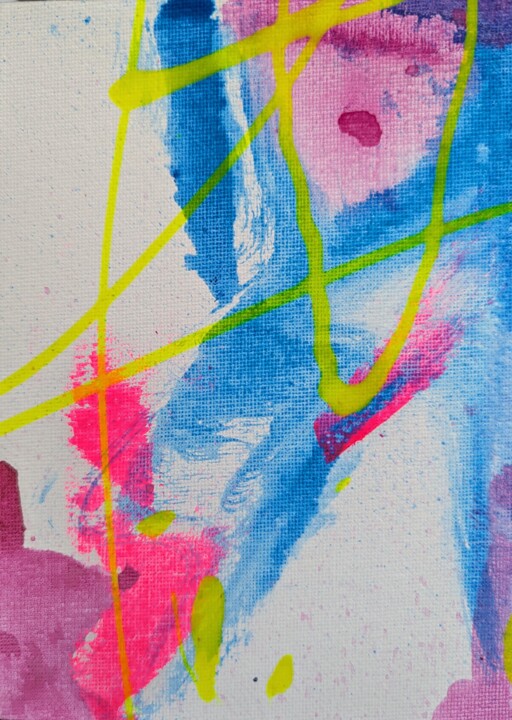 Painting titled "Postcard #12" by Duna Eva, Original Artwork, Acrylic Mounted on Cardboard