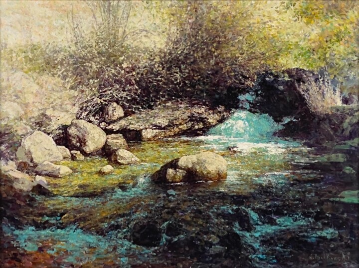 Peinture intitulée "Chicago Creek" par Nikolo Balkanski, Œuvre d'art originale, Huile