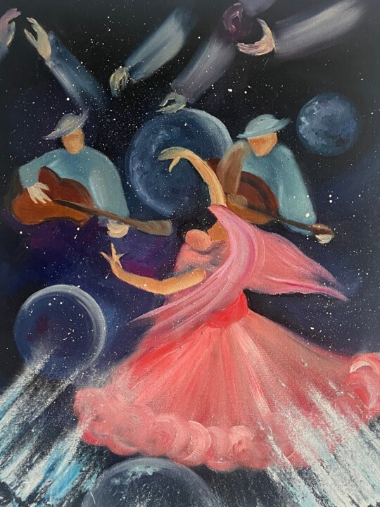 Dancing in the Space. 绘画, 19.7x15.8 in