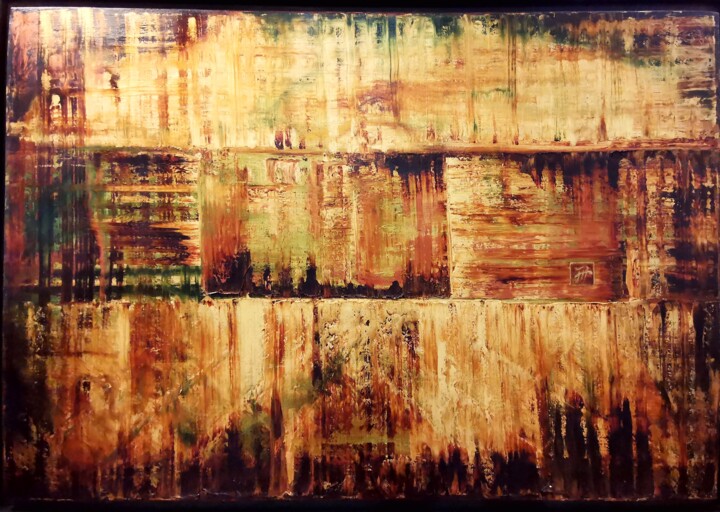 The Wailing Wall – Textured Gold Oil Painting on Linen