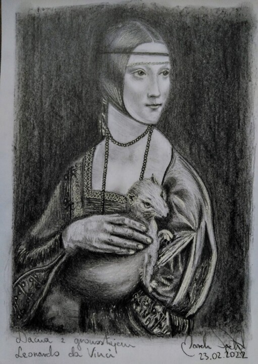 "Dama z Gronostajem" 图画, 11.7x8.3 in