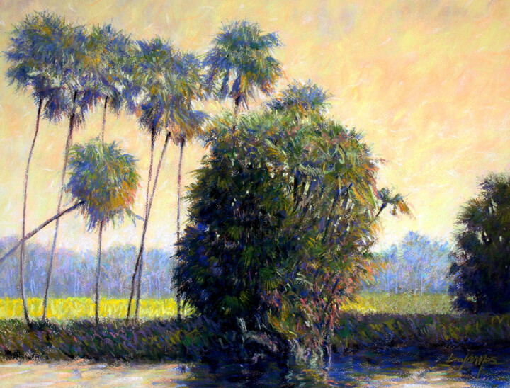 "Palms at Fairchild Garden" Disegno, 20x26 in