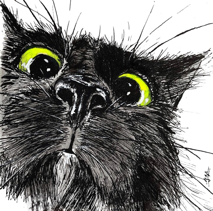 Who’s There? 绘画, 4.7x4.7 in