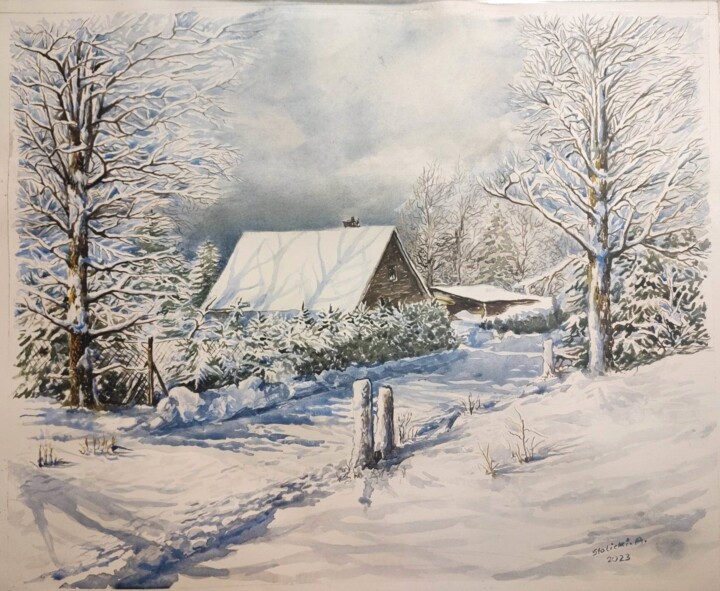 ZIMA WILKOWO Tablo, 17,7x21,7 in