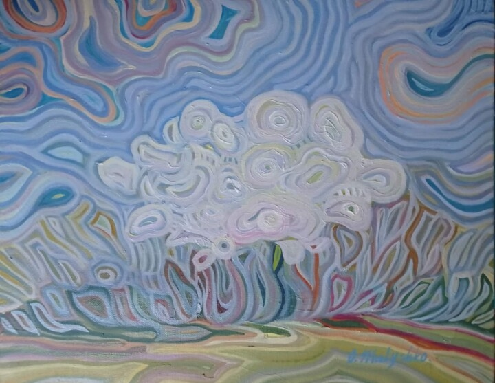 Paysage de printemps. Plein air à Odynkovka. 绘画, 11.8x15.8 in