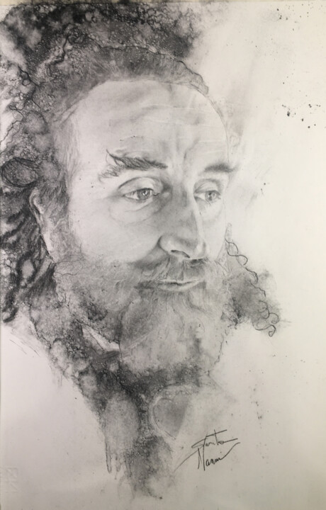 Drawing titled "M I C H E L E" by Sarita Nanni, Original Artwork, Charcoal